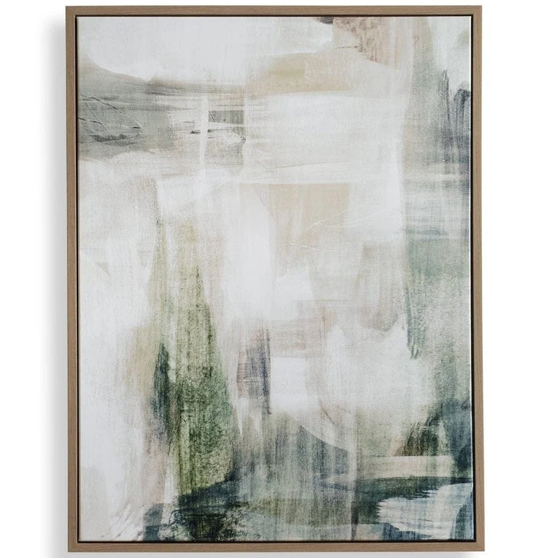 Subliminal Drift Abstract Framed Canvas