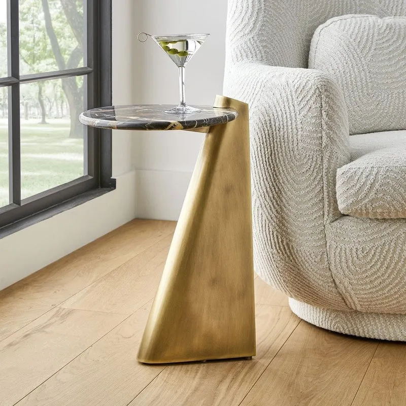 Strum Accent Table in Michelangelo Marble