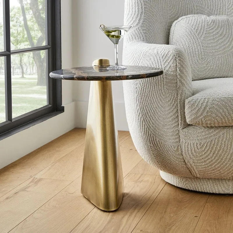 Strum Accent Table in Michelangelo Marble