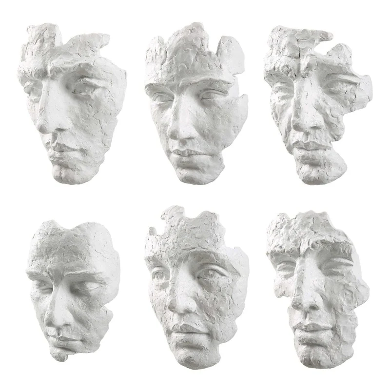 Self-Portrait White Mask Wall Décor - Set of 6