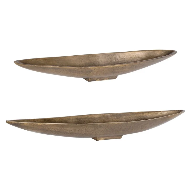 River Run Indoor-Outdoor Antique Brass Bowls, Set of 2