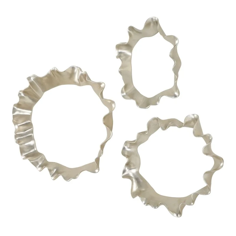Ripple Effect Silver Wall Art Set of 3