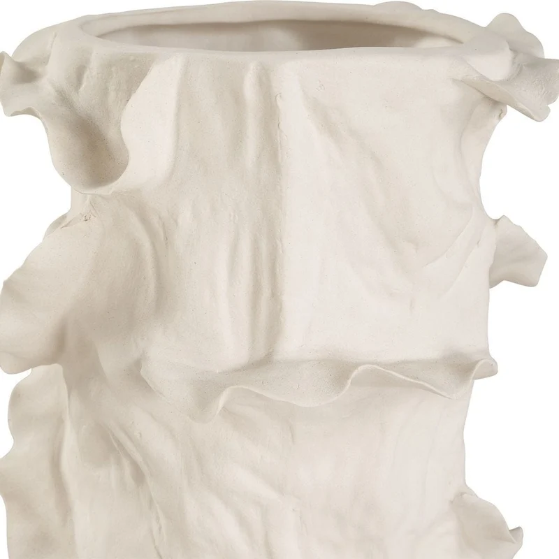 Ripple Crest White Vases Set of 2
