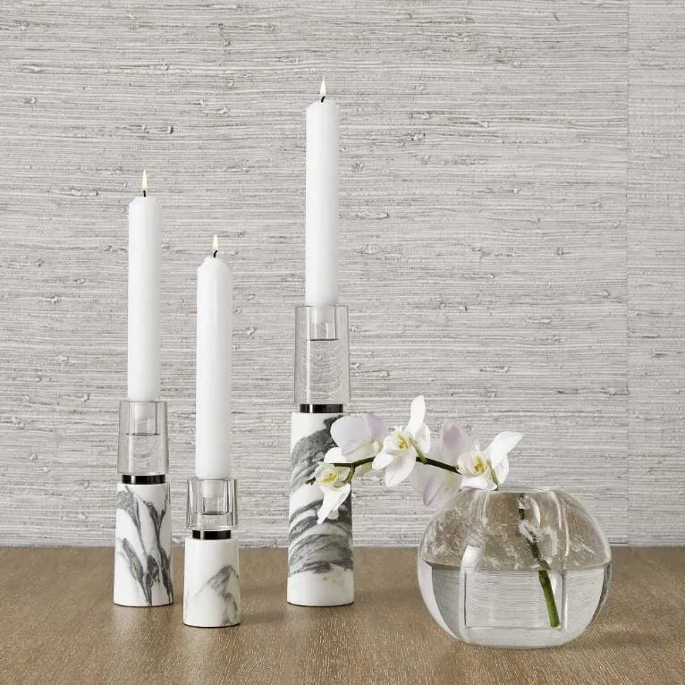 Optic Candleholders - Marble, Set of 3
