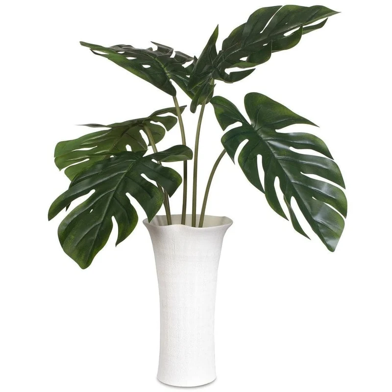 Muse Monstera Centerpiece Vase in White