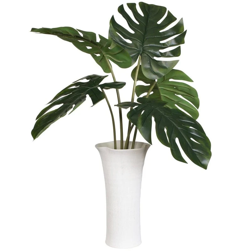 Muse Monstera Centerpiece Vase in White