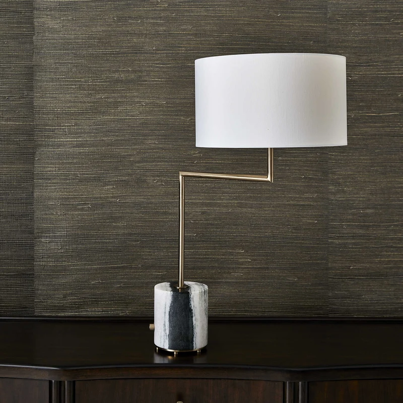 Pivot Table Lamp - Panda Marble/Brass