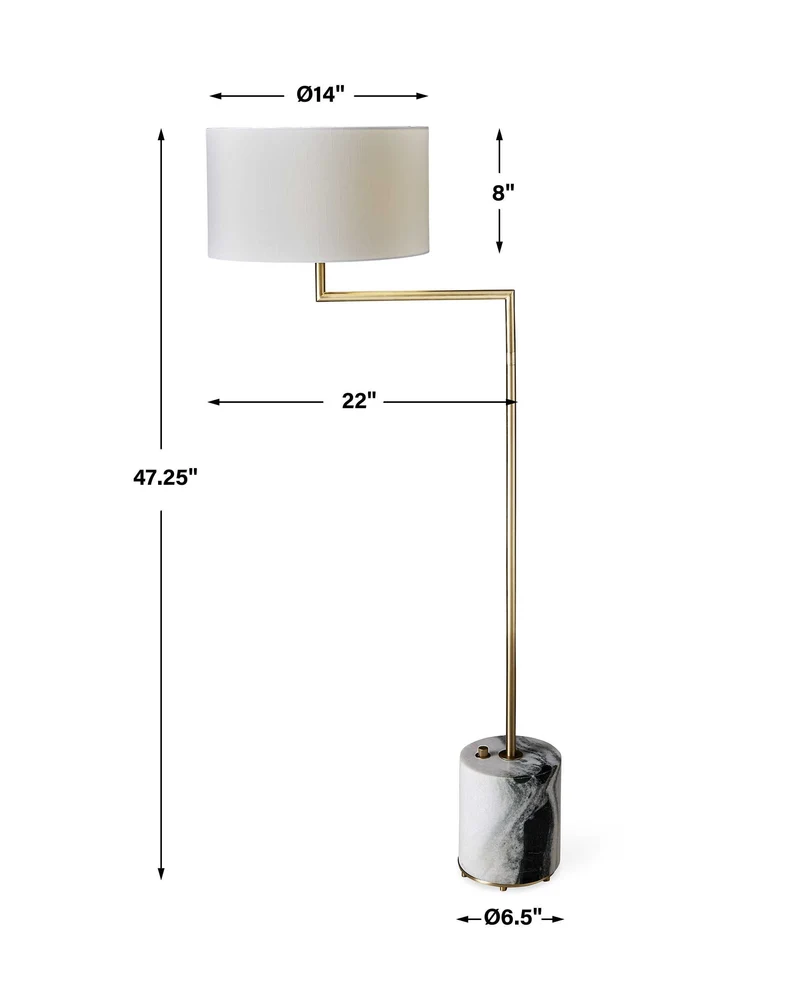 Pivot Floor Lamp - Panda Marble/Brass