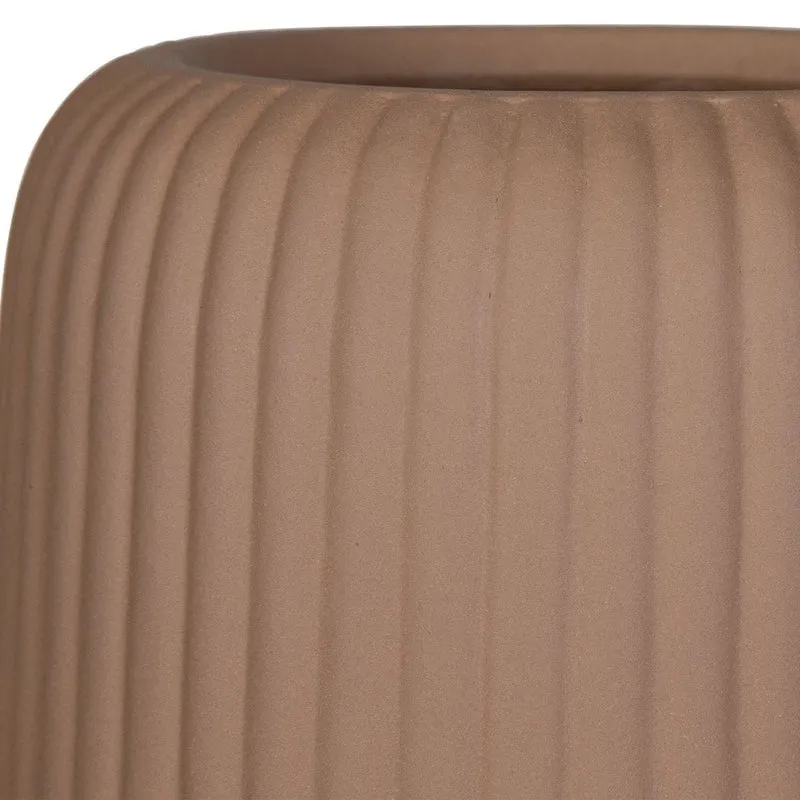 Ridge Indoor-Outdoor Light Brown Vases, Set of 2