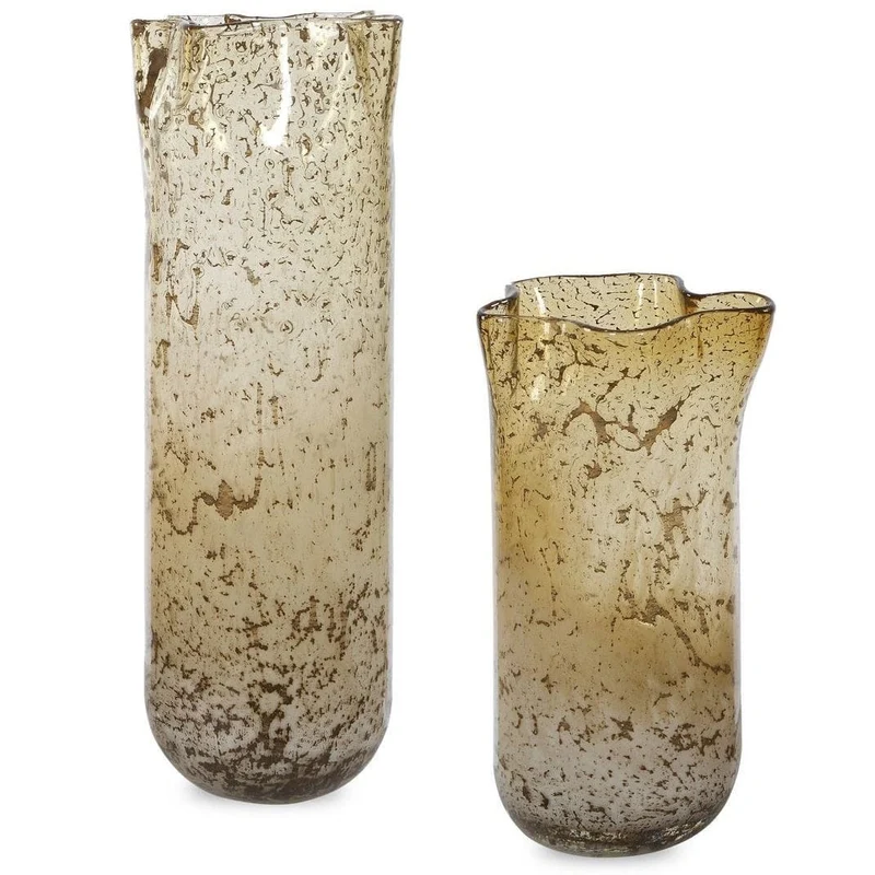 Rhine Seeded Glass Vases - Set of 2