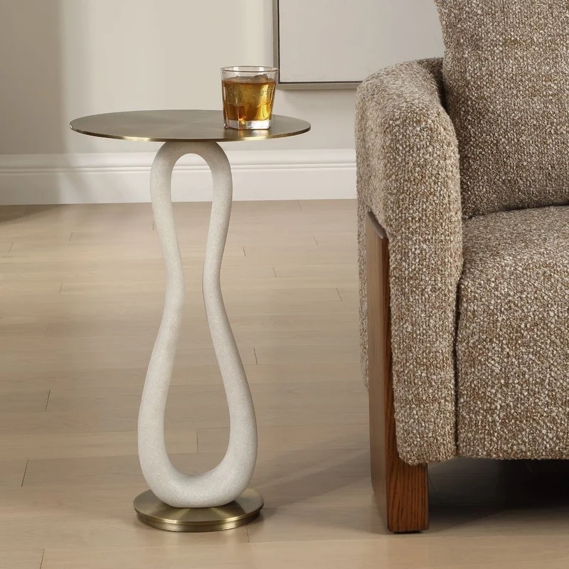Sonia Modern Accent Table in Brass