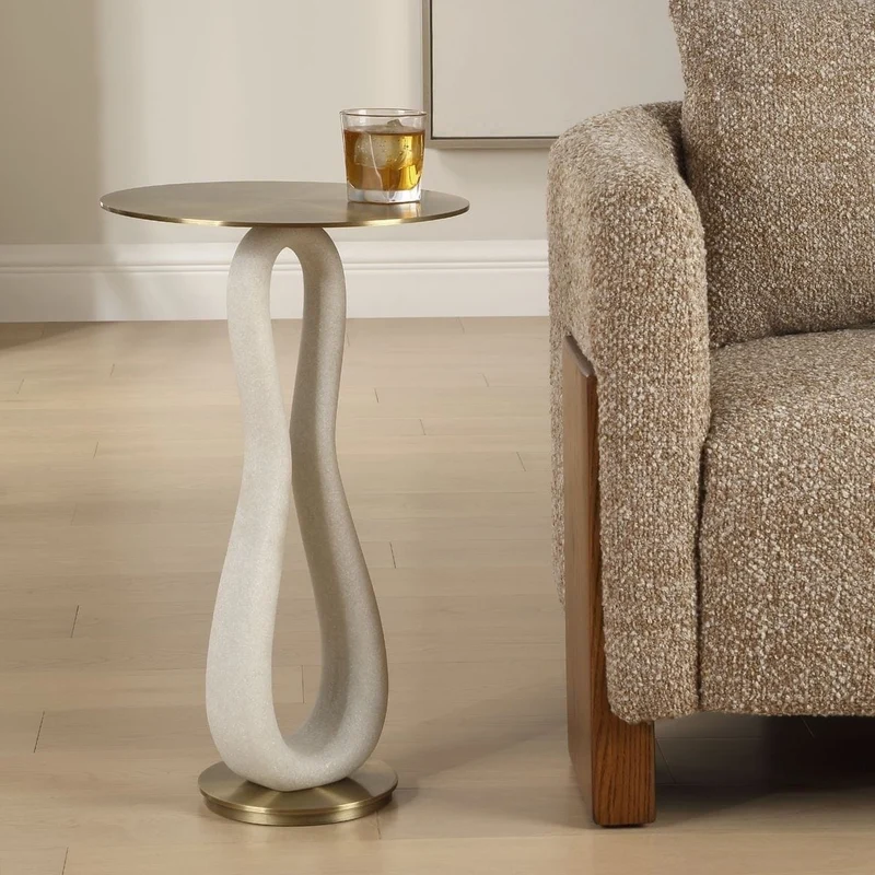 Sonia Modern Accent Table in Brass