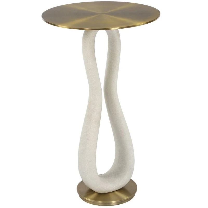 Sonia Modern Accent Table in Brass