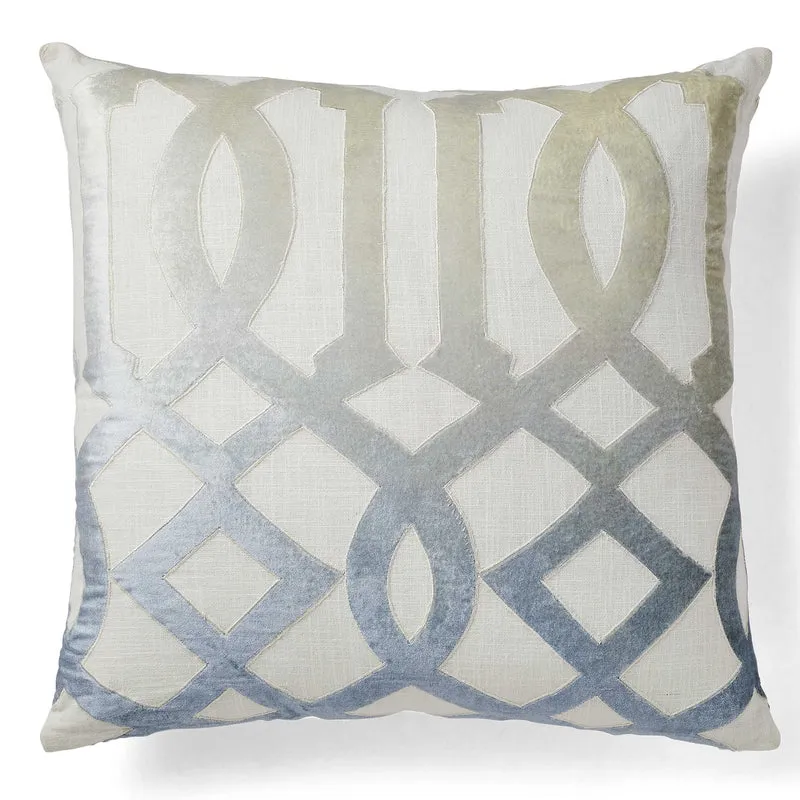 Ombre Fret Cushion - Blue