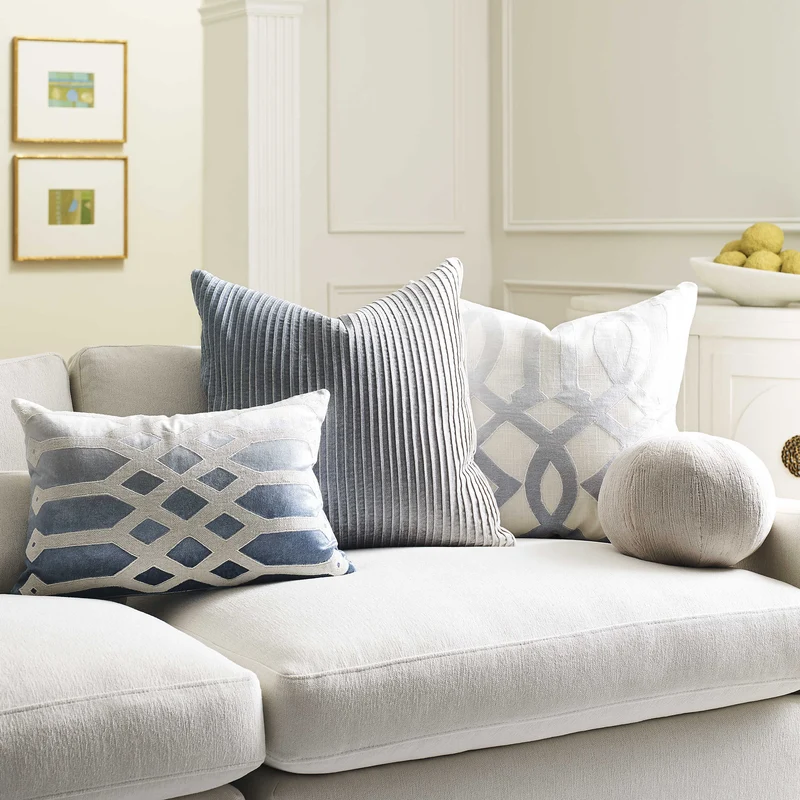 Ombre Fret Cushion - Blue