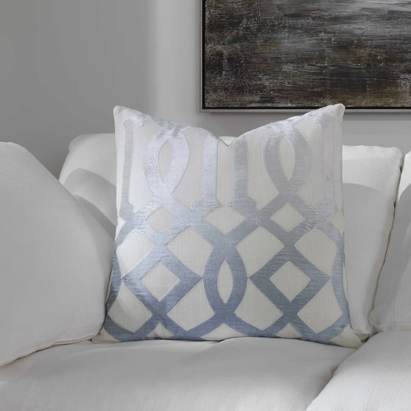 Ombre Fret Cushion - Blue