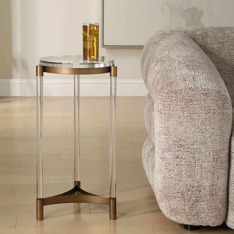 Pereira Round Accent Table in Acrylic