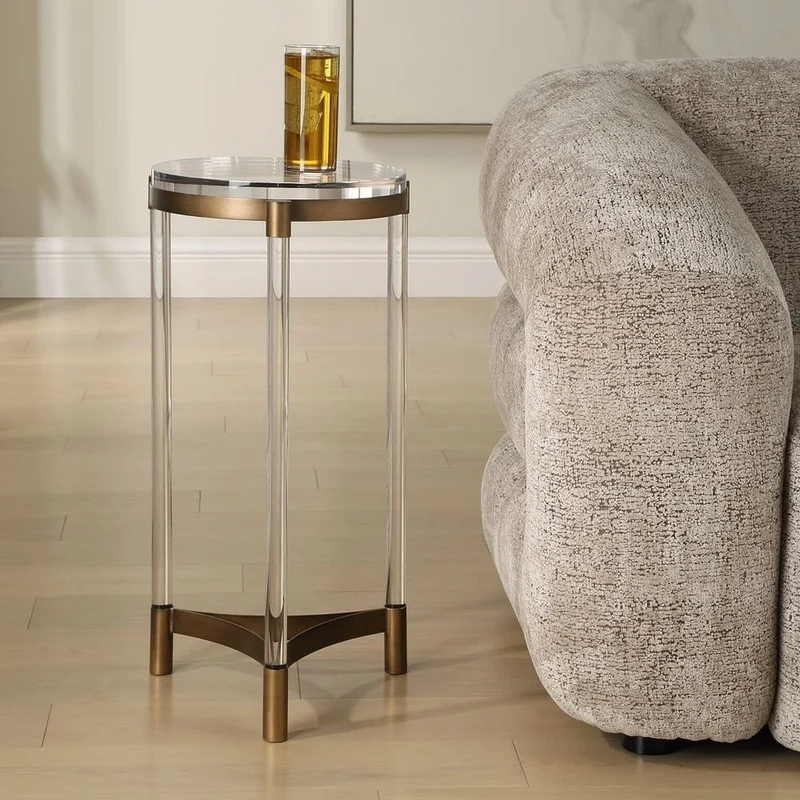 Pereira Round Accent Table in Acrylic
