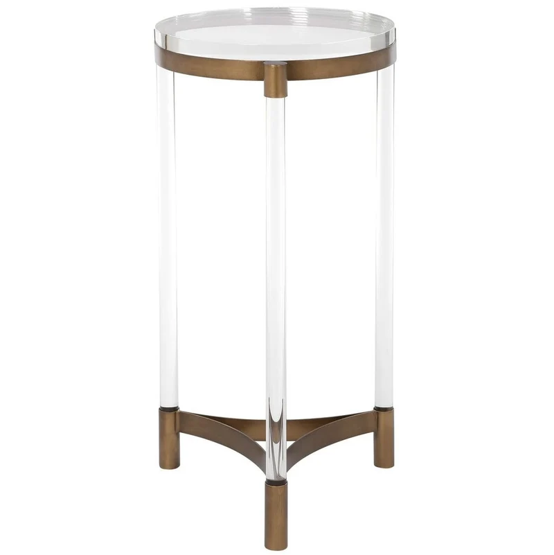 Pereira Round Accent Table in Acrylic