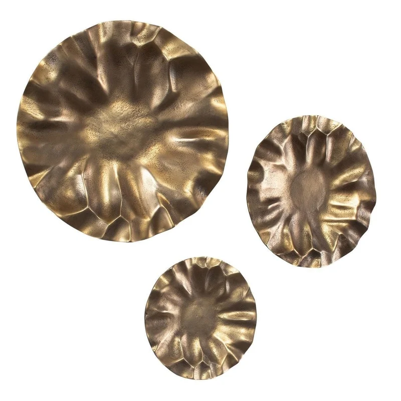 Peonia Outdoor Gold Wall Art Set of 3