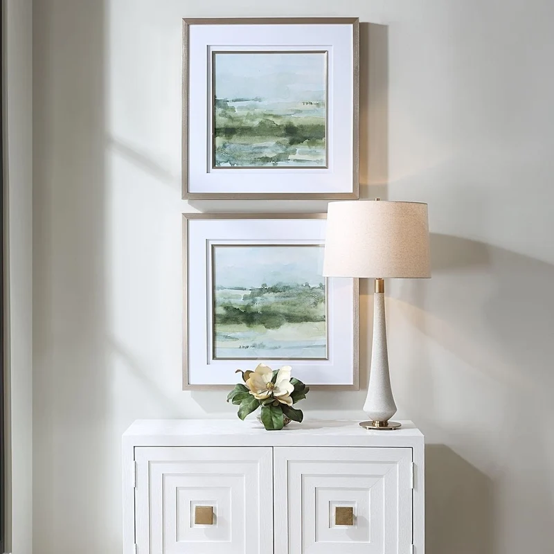 Soft Sage Framed Prints Set of 2
