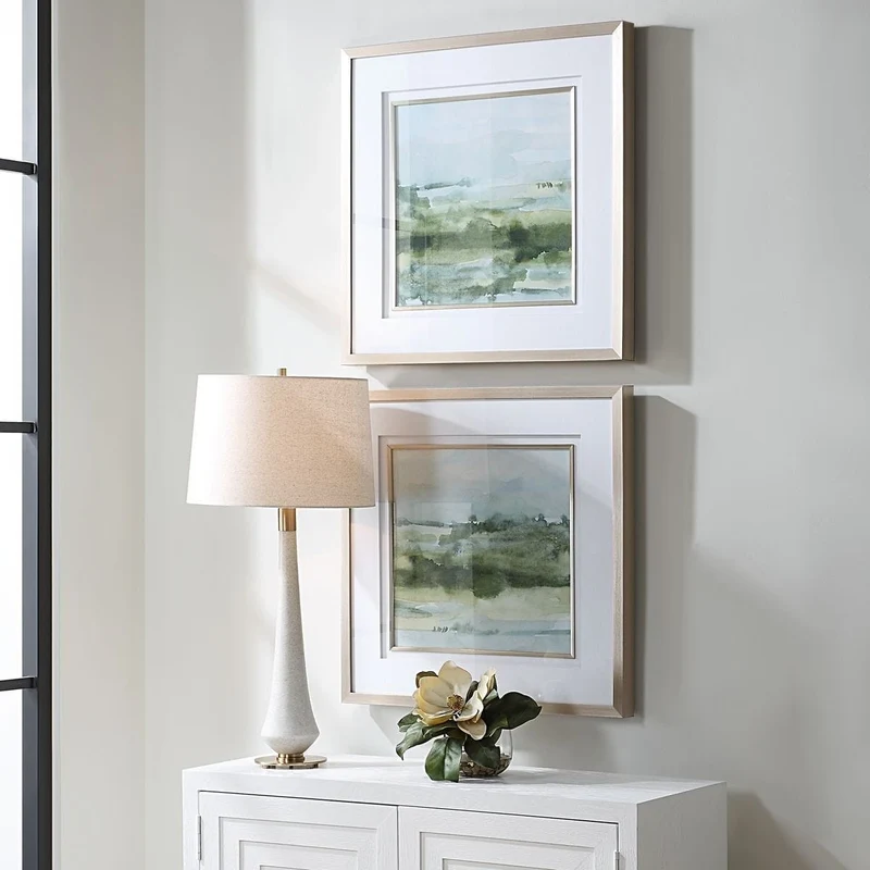 Soft Sage Framed Prints Set of 2