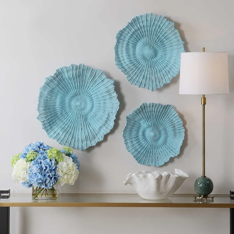 Ocean Gems Wall Decor in Blue - Set of 3