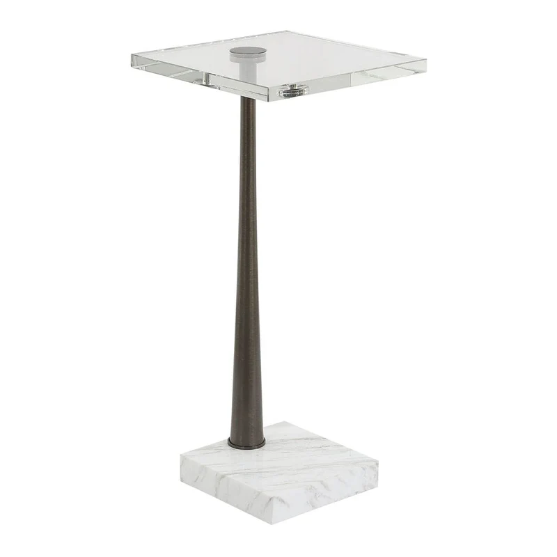 Pelton Marble Glass Drink Table
