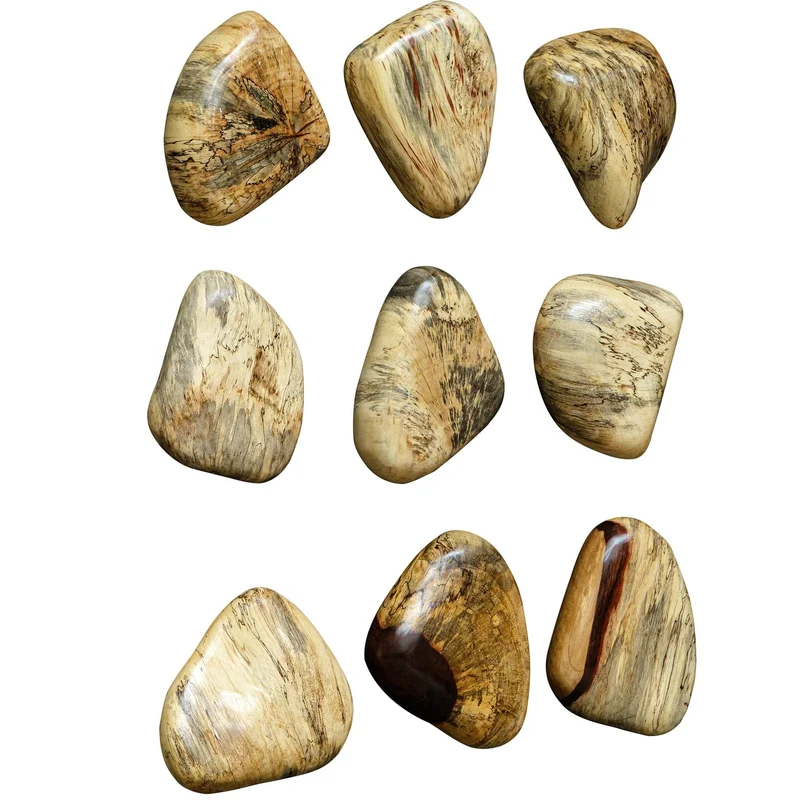 Pebbles Blonde Wood Wall Décor - Set of 9