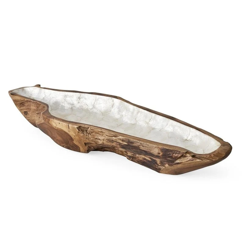 Pearl Forest Bowl in White Capiz
