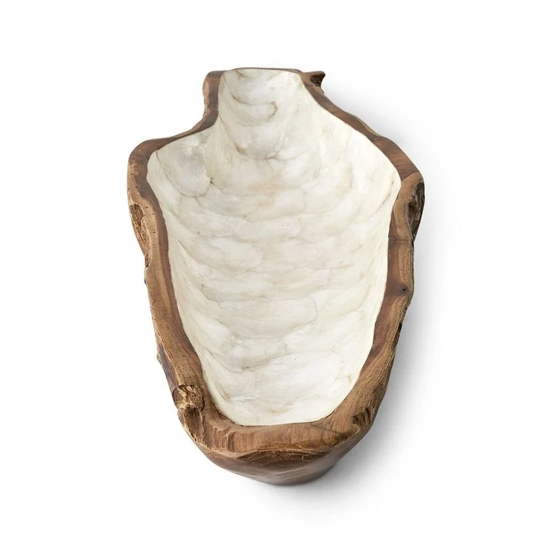 Pearl Forest Bowl in White Capiz