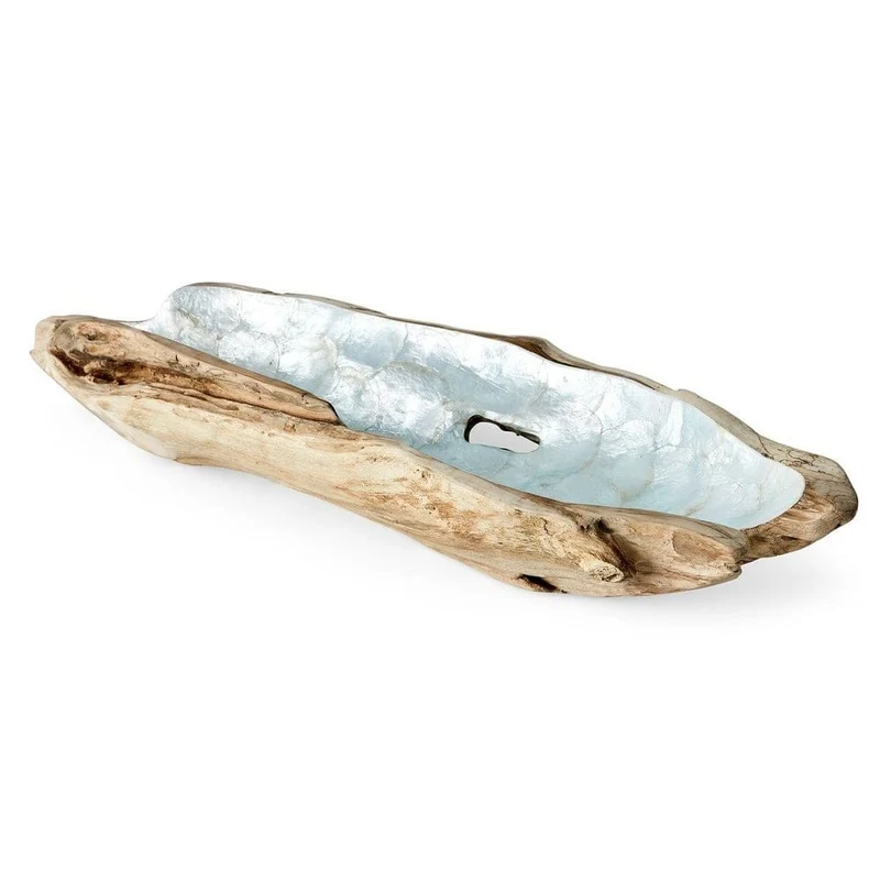Pearl Forest Bowl in Blue Capiz