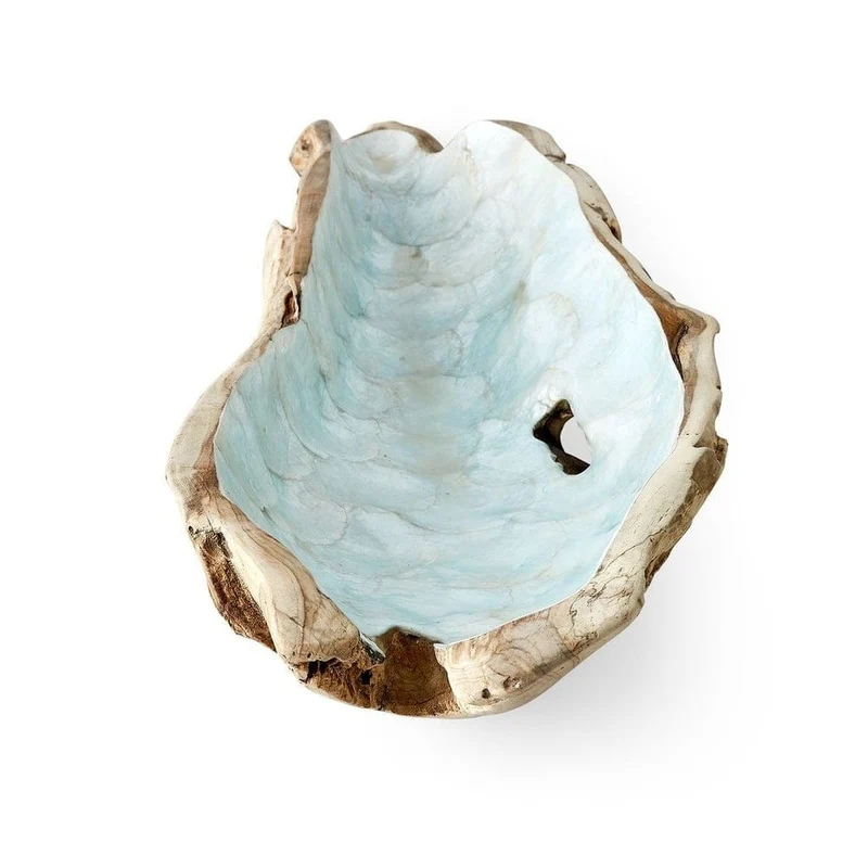 Pearl Forest Bowl in Blue Capiz