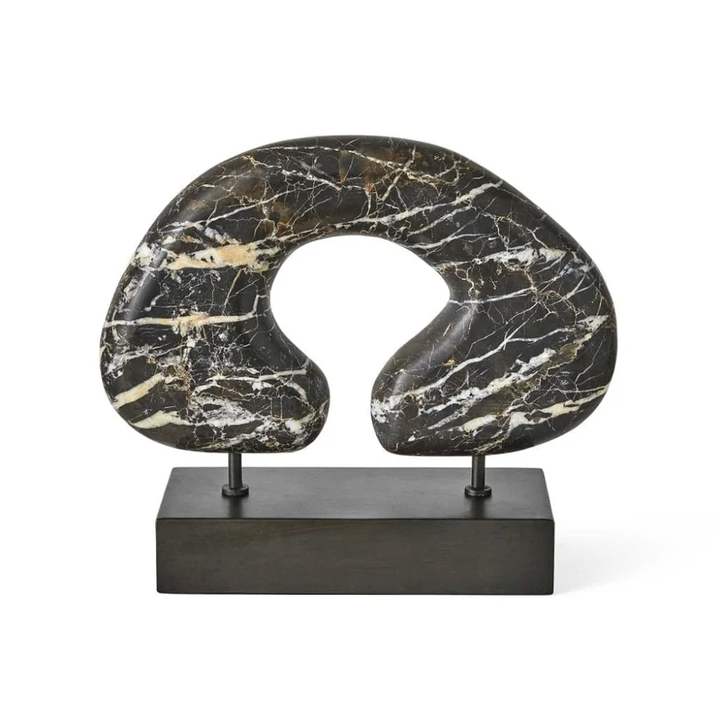 Modern Tunnel Vision Sculpture in Black Marble