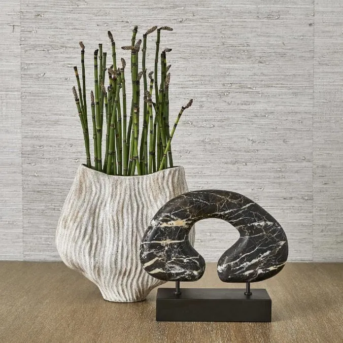 Modern Tunnel Vision Sculpture in Black Marble