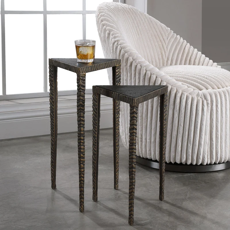 Samiria Triangular Accent Tables, S/2