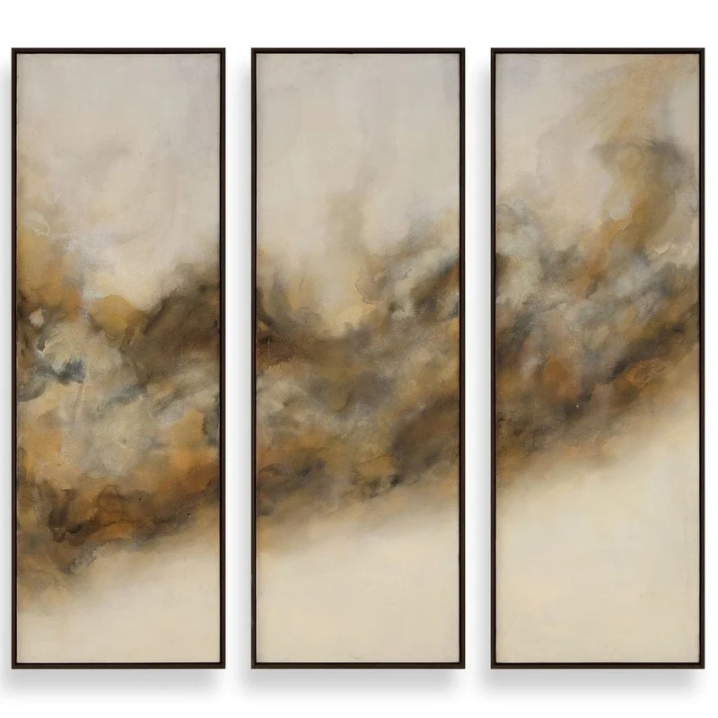 Smoke Break Hand Painted Modern Art - Set of 3