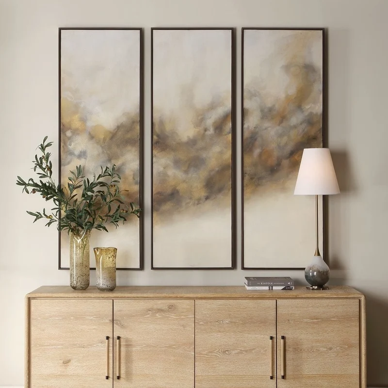 Smoke Break Hand Painted Modern Art - Set of 3