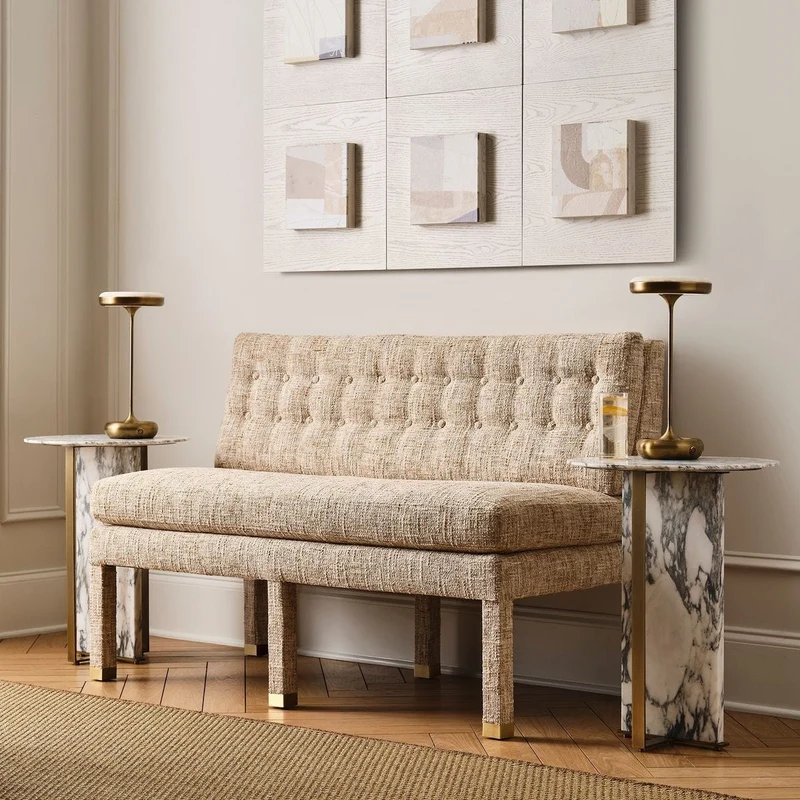 Joist Accent Table in Arabescato Marble