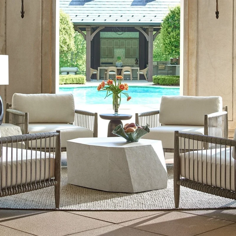 Parra Limestone Outdoor Coffee Table