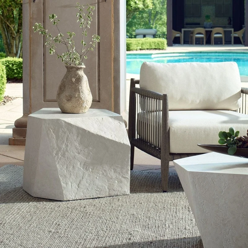 Parra Limestone Indoor/Outdoor Side Table