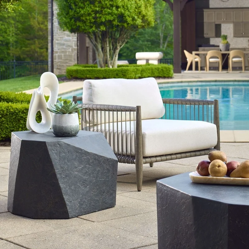Parra Indoor/Outdoor Side Table in Slate