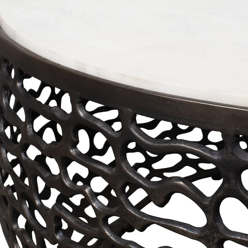 Sabena White Marble Outdoor Coffee Table