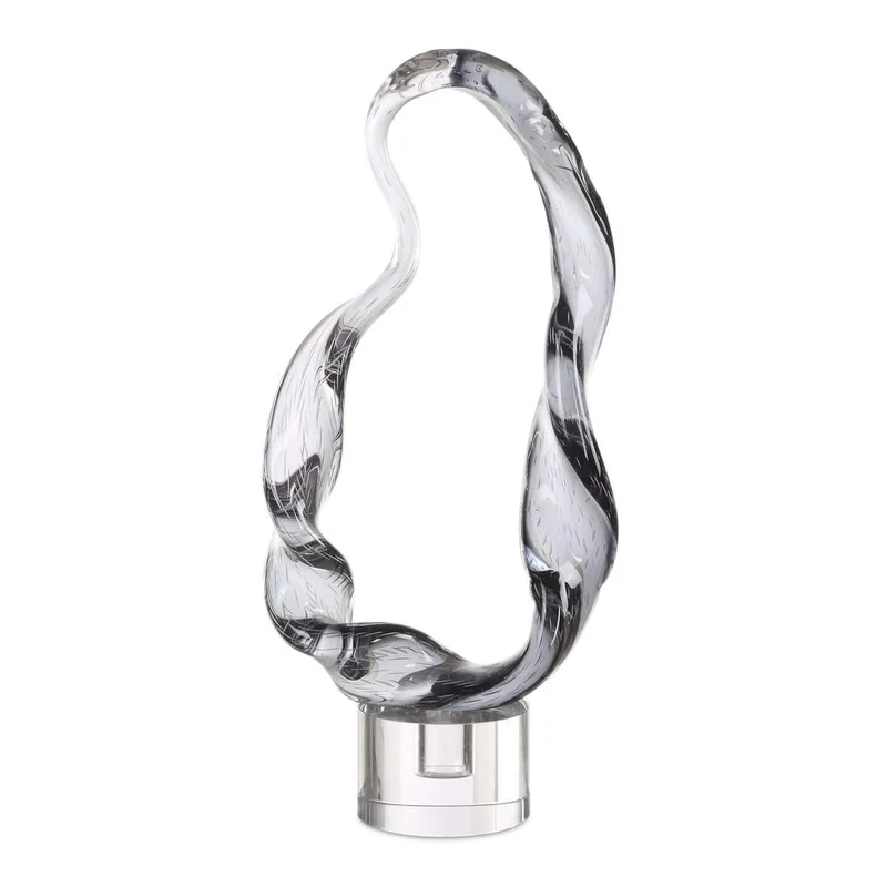 Luminous Twist Glass Sculpture