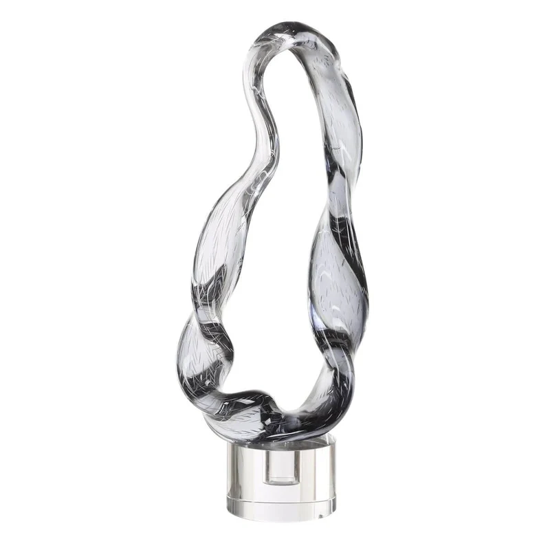 Luminous Twist Glass Sculpture