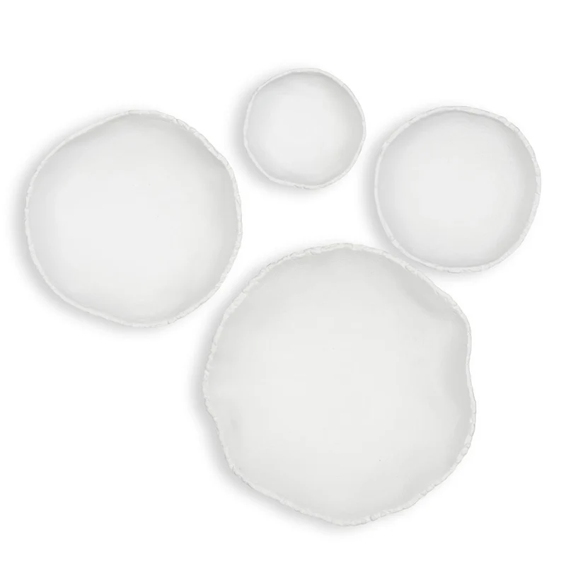 Lucky Coins Wall Bowls in White Metal - Set of 4
