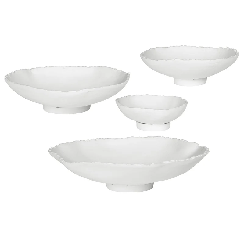 Lucky Coins Wall Bowls in White Metal - Set of 4