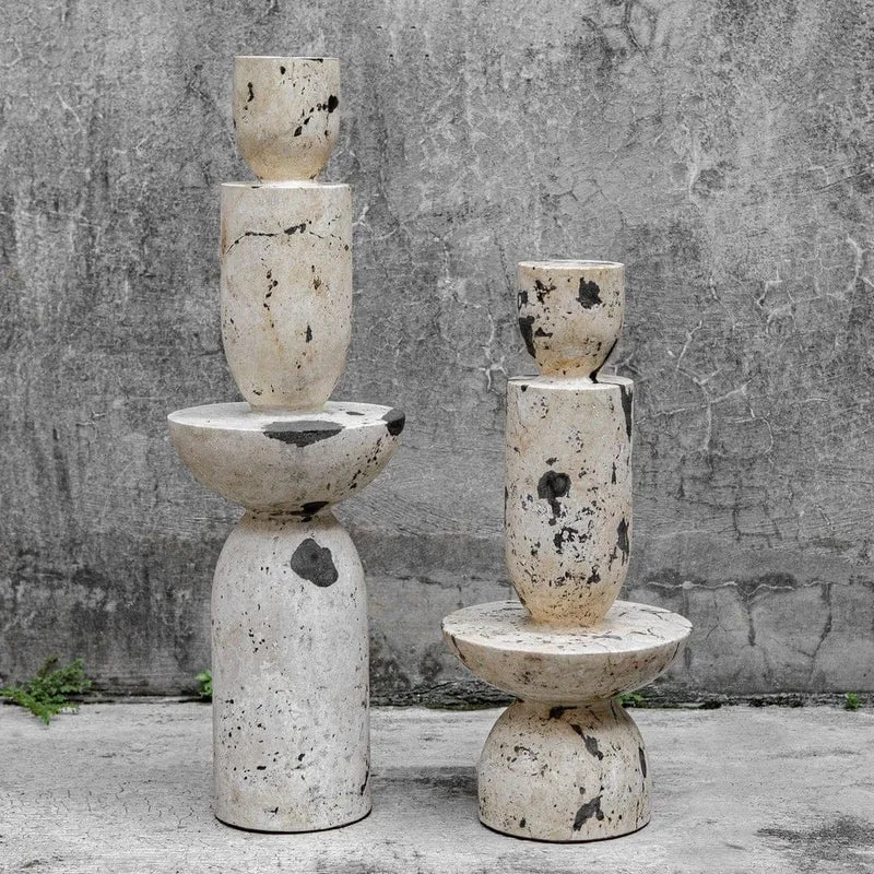 Nouveau Tower Indoor-Outdoor Sculptures Set of 2