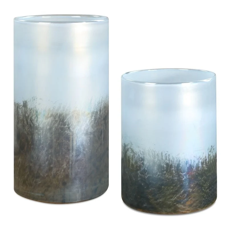 Midnight Mist Cylindrical Vases Set of 2