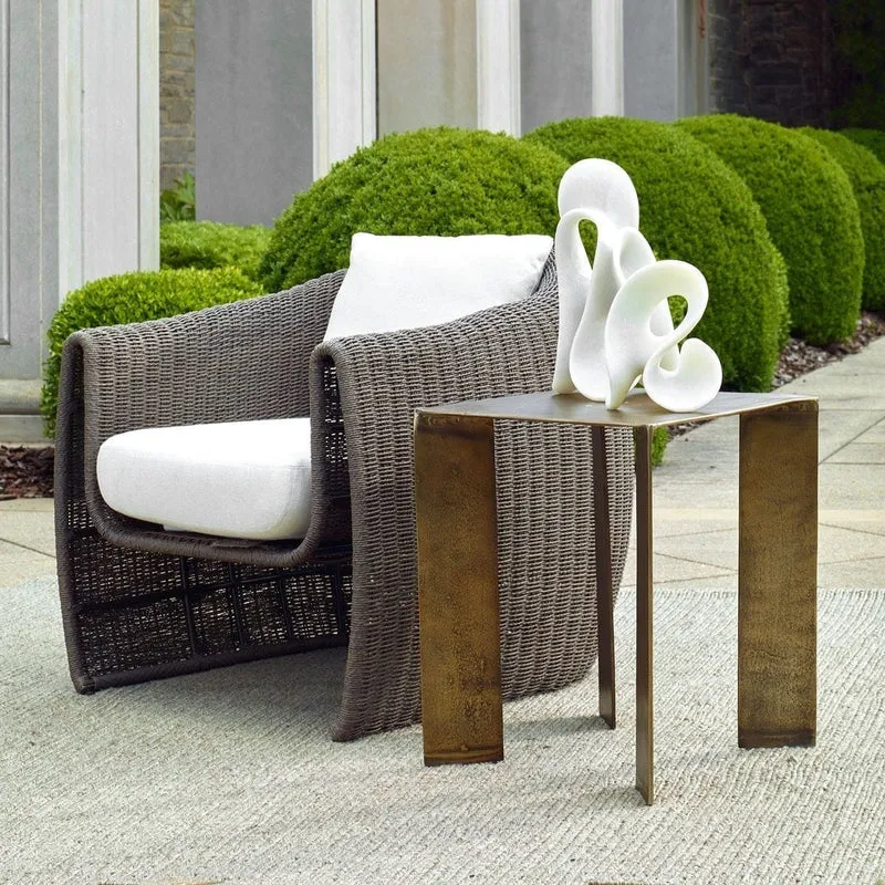 Reade Indoor-Outdoor Accent Table in Brass